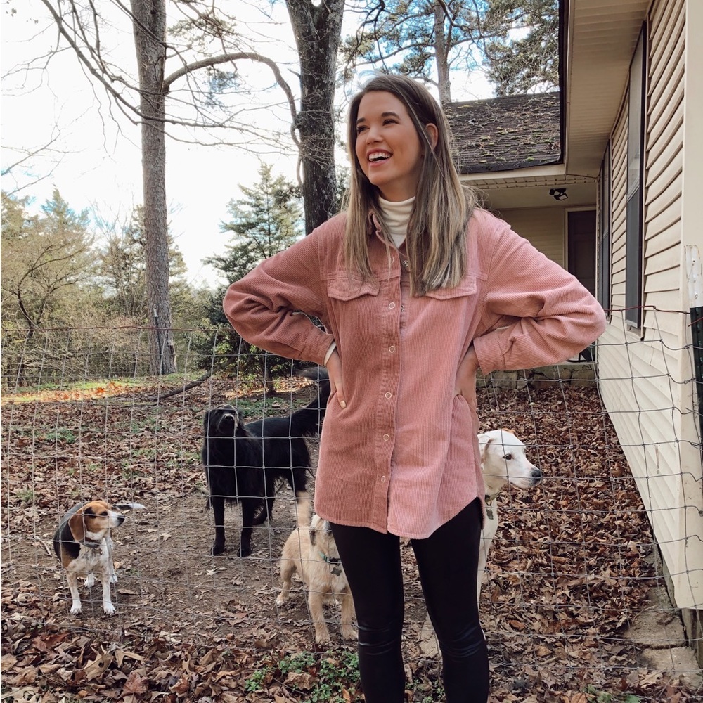 Missguided Two Toned Pink Corduroy Shacket